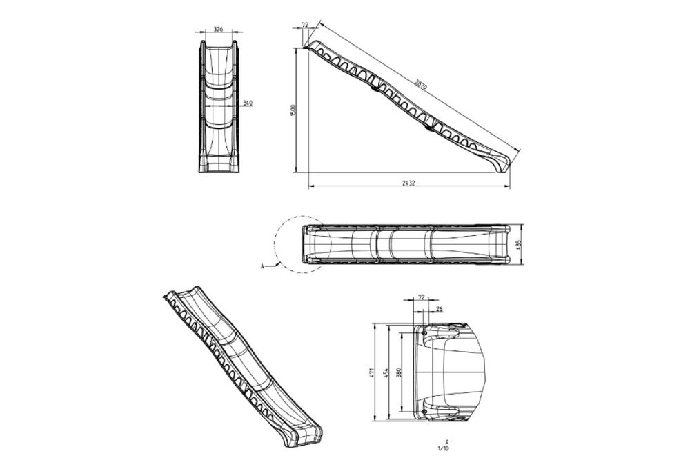 Rocli 1.5m Platform Slide with Water Feature